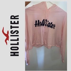 Hollister Pink boyfriend tee crop sweatshirt S